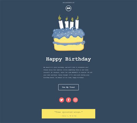 Birthday And Anniversary Email Templates Benchmark Email