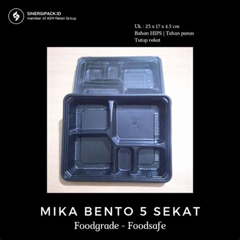 Jual Mika Bento 5 Sekat Box Bento Tray Bento 5 Sekat 50 SET