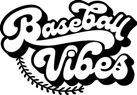 Baseball Vibes Groovy Text Baseball Fan Tshirt Design Free Svg File