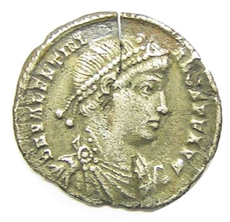 Ancient Roman Silver Siliqua of Emperor Valentinian