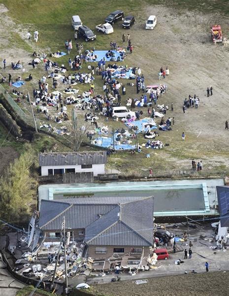 航拍日本九州73级地震现场 山崩地裂北京时间