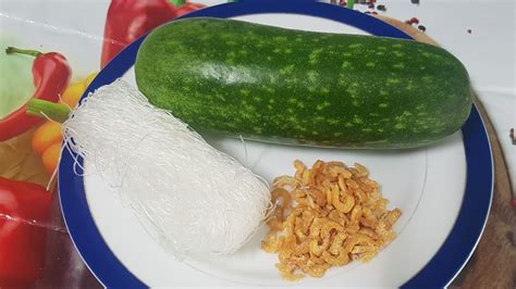 Stir Fried Marrow Green Hairy Gourd With Dried Shrimp And Vermicelli Chi Qua Recipe Youtube