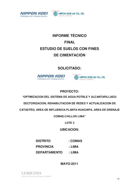 PDF INFORME TÉCNICO FINAL ESTUDIO DE SUELOS CON PDF fileEl presente