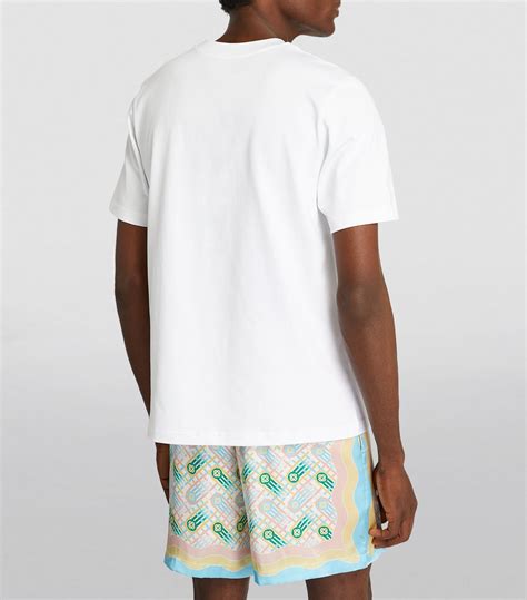 Mens Casablanca White Cotton Tennis Club Print T Shirt Harrods Uk