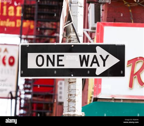 One Way Street Sign In New York City Stock Photo Alamy