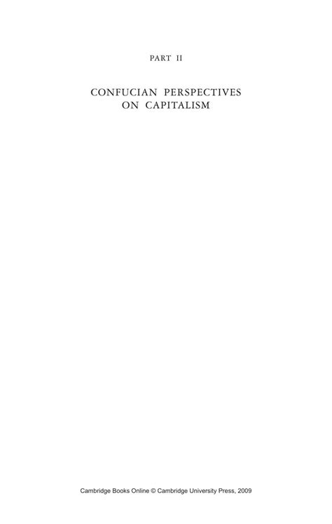 CONFUCIAN PERSPECTIVES ON CAPITALISM PART II Confucianism For The