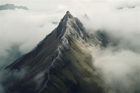 Premium Ai Image Aerial View Of Foggy Mountain Valley In The Morning