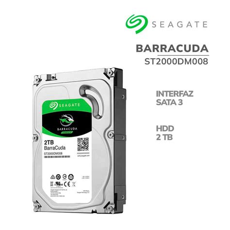 Disco Duro HDD Seagate 2TB Barracuda ST2000DM008 Verde 256MB 7200