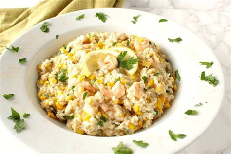 Sweet Corn Risotto With Shrimp Recipe Kudos Kitchen By Renee