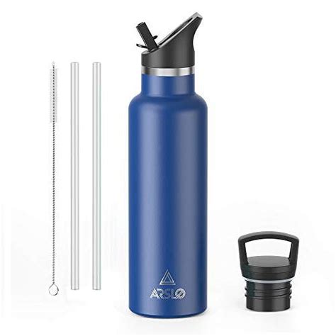 Arslo Double Wall Insulated Stainless Steel Water Bottle With Straw Lid