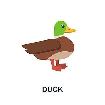 Farm Duck Flat Icon For Web Design Flat Pacifier Collection Vector