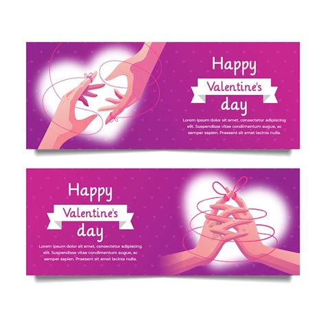 Free Vector Hand Drawn Valentine S Day Banners