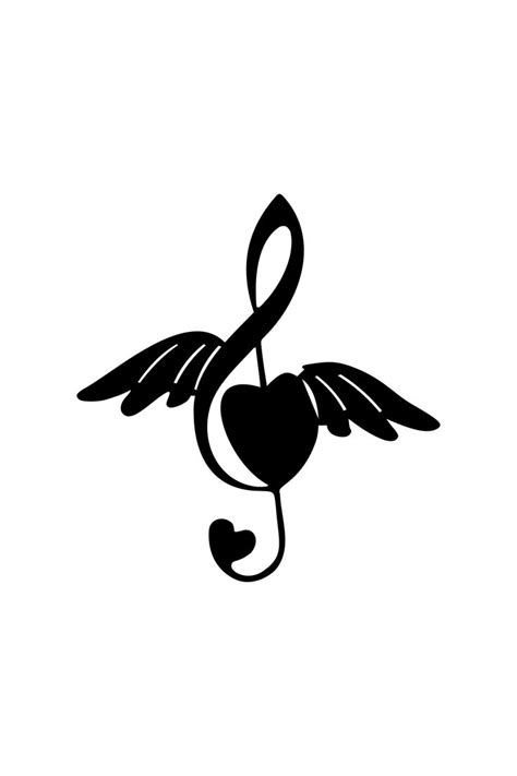 Treble Cleft With Heart And Wings Metal Sign Etsy Music Notes