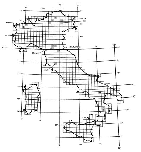 Map Of Italy With The Collecting Sites Scale 150000 Download