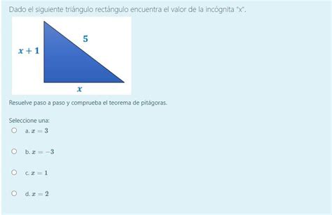 Ayuda Dado El Siguiente Triángulo Rectángulo Encuentra El Valor De La