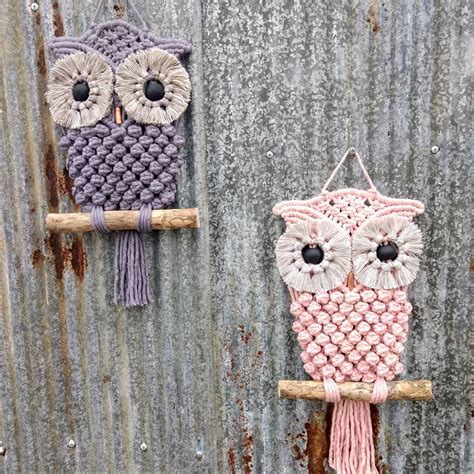 Macrame Owl Wall Hangings Perfect For A Woodland Nursery Macrame