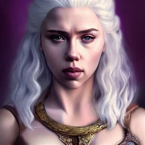 Scarlet Johansson As Daenerys Targaryen Purple Eyes Stable Diffusion