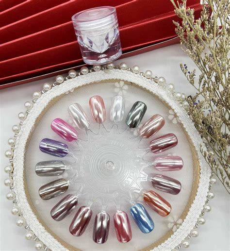 Gzmayuen White Pearl Chrom Pulver F R N Gel Pearl Silber Chrome Nail