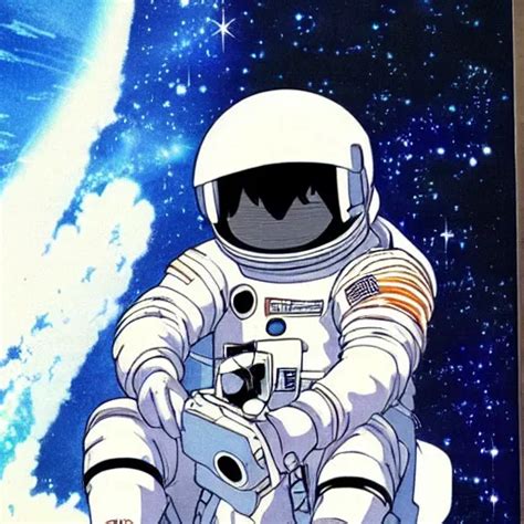 An Anime Astronaut Sitting In Space Studio Ghibli Stable Diffusion