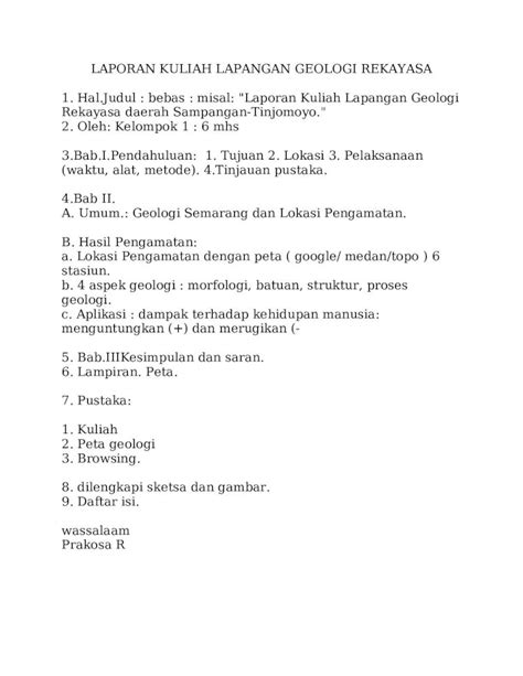 DOCX Laporan Kuliah Lapangan Geologi Rekayasa DOKUMEN TIPS