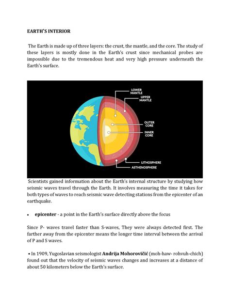 Sci Review Science 10 Earth’s Interior The Earth Is Made Up Of Three Layers The Crust The