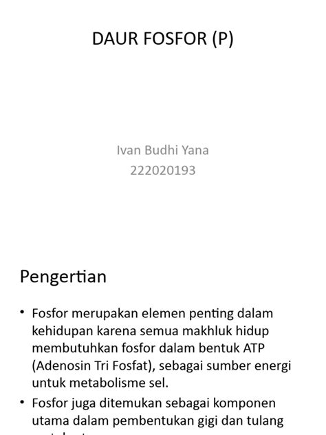 Ppt Siklus Fosfor Pdf