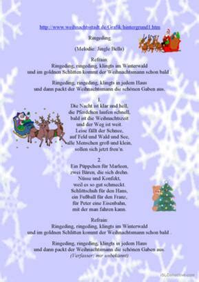 Weihnachtslied Deutsch Daf Arbeitsbl Tter Pdf Doc