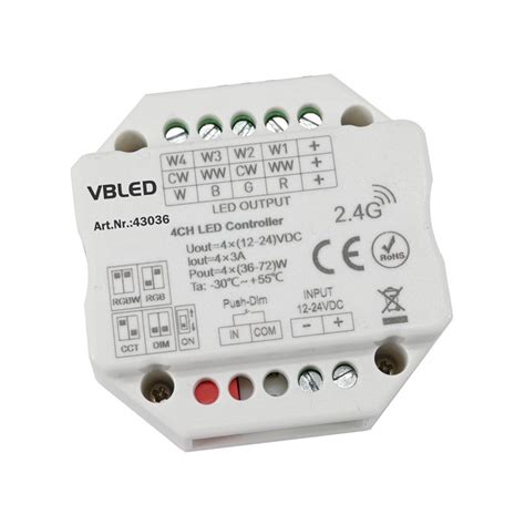 Regulador De Intensidad Rgbw Controlador Led Inatus Rf Para Tiras Led