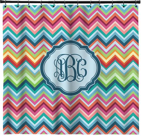 Custom Retro Chevron Monogram Shower Curtain Personalized