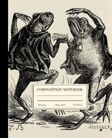 Composition Notebook College Ruled Dancing Frogs Vintage Illustration