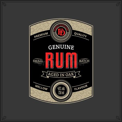 Rum Label Template Stock Vector Illustration Of Identity 134531562