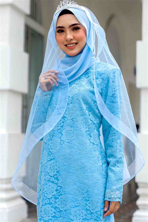 Baju Pengantin Baby Blue Songket Set Couple Dress Lareenda Baby Blue