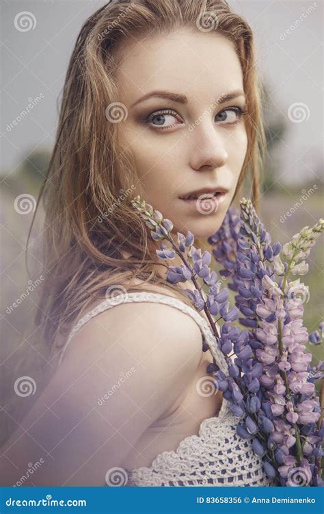 Beautiful Brunette Fit Slim Fragile Woman With Clear Flawless Sk Stock Photo Image Of Adult