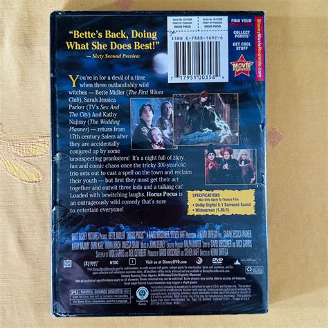 Hocus Pocus DVD Disney Comedy Bette Midler Sarah Jessica Parker Kathy