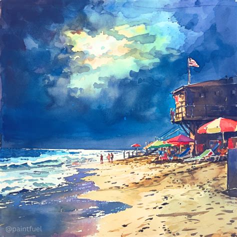 50+ Watercolor Beach Painting Inspiration Ideas Tips & Tutorials [Art ...