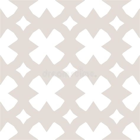 Subtle White And Beige Vector Seamless Pattern Geometric Ornament