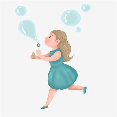 Blow Bubble Png Image Girl Blowing Bubbles Blowing Bubbles Girl Blue Skirt Png Image For