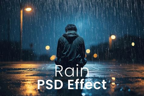 Rain Effect psd, photoshop add-on | Free PSD Add-on - rawpixel