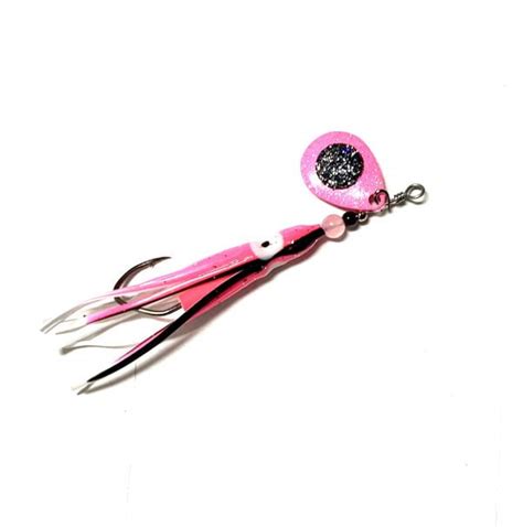 Hot Pink Hypervis Black Dot Colorado Sparkle Pink Dirty Troll Hoochie Trolling Spinners
