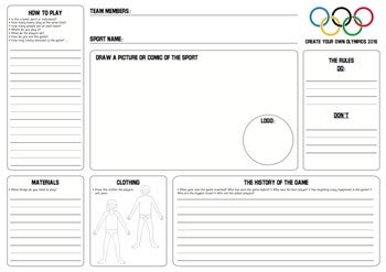 Create Your Own Olympics Sport By Wise Owl Worksheets TPT