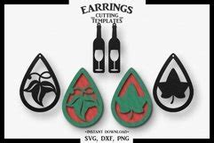 Wine Earring Silhouette Cameo Cricut Cut Svg