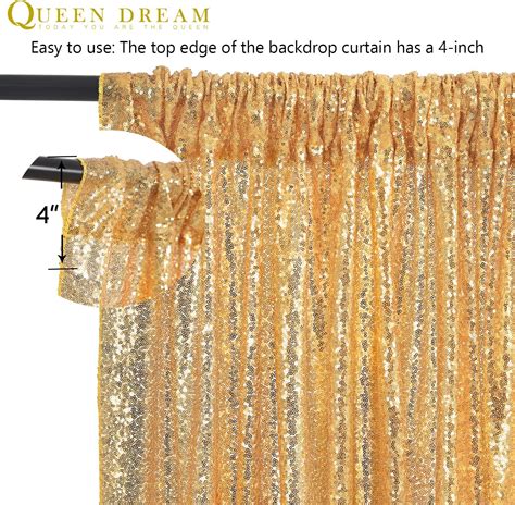 Buy Ft X Ft Gold Sequin Backdrop Curtain Glitter Photo Booth Backdrop