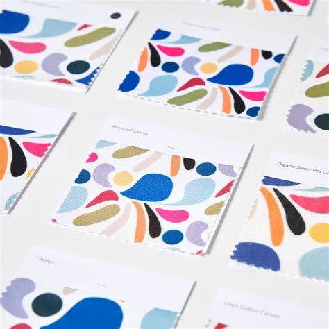 Spoonflower Sample Pack Contains A 4 X 4 Printed Swatch Of Fabric And