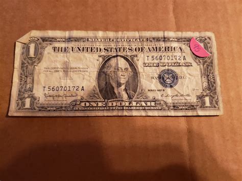 1957 B Series One Dollar Silver Certificate