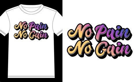 No Pain No Gain Typography Tshirt Design 28650375 Vector Art At Vecteezy