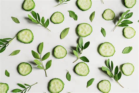 Cucumber Flatlay Wallpaper Background Texture Photograph By Slaviana