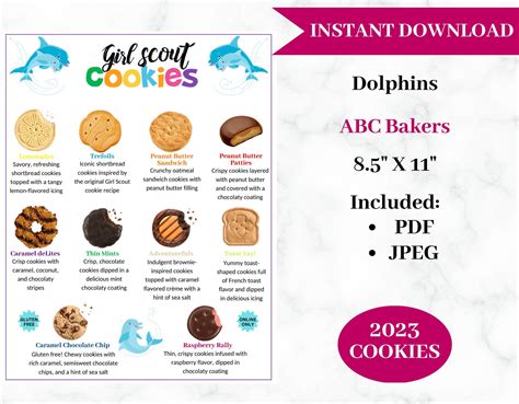 Abc Bakers Girl Scout Cookie Flyer Dolphins Design Etsy