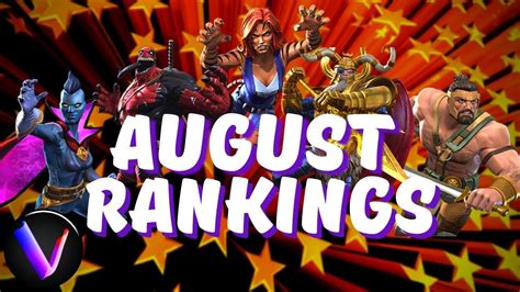 Top Champion Rankings And Tier List August Tigra Sorcerer Shang Chi And Moleman Mcoc 6 Star 5