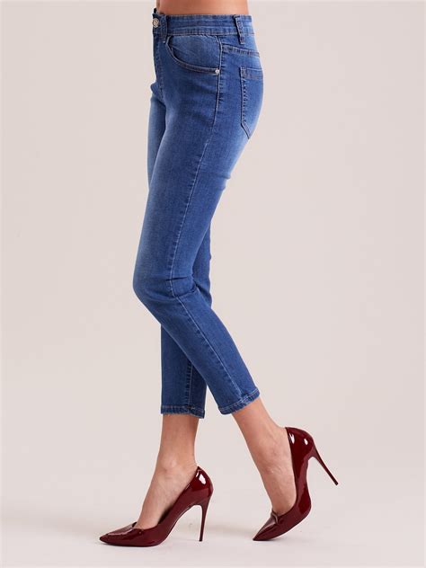 Niebieskie Damskie Jeansy Plus Size Spodnie Jeansowe Sklep