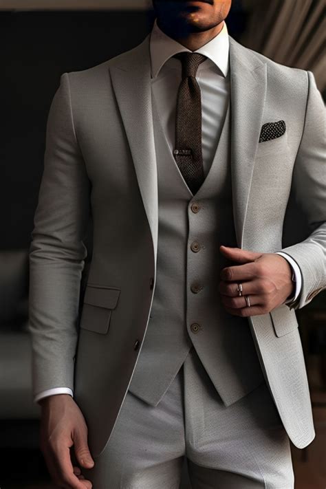 Best 11 Beige Three Piece Tuxedo Wedding Suits For Men Bespoke Wedding Suit Formal Fashion Suit